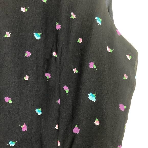 CALS Blue Chiffon Sheath Floral Dress - Picture 6 of 10